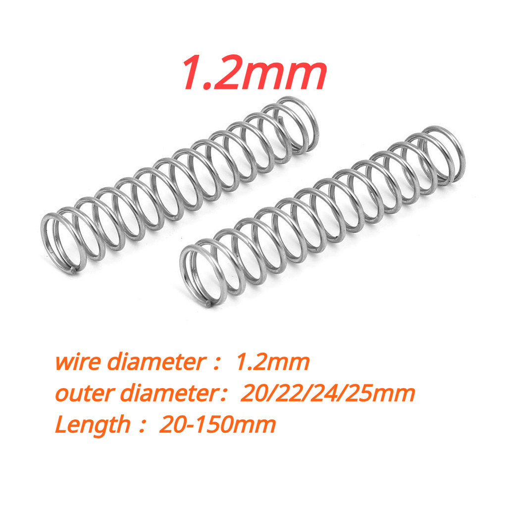 【 Ymh1】สปริงกด-สปริงดัน สแตนเลส 304 ขนาด（เส้นผ่าศูนย์กลางลวด:1.2mm，OD:20/22/24/25mm ความยาว:20-150mm）compression spring SUS304