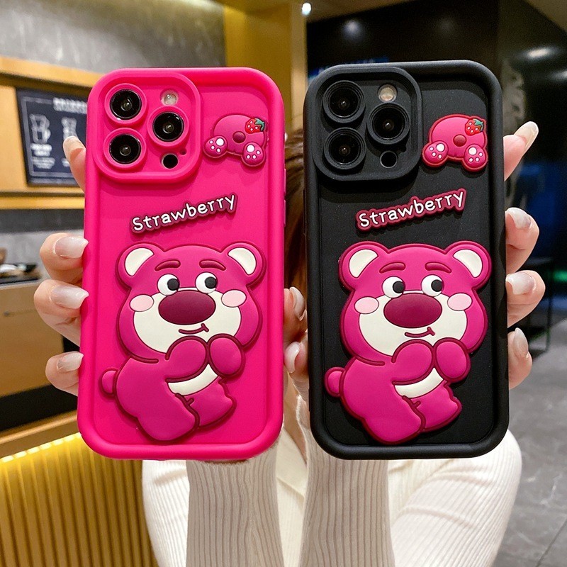 สําหรับ OPPO A3 Pro A3X A60 A79 A98 A78 A58 A18 A38 A76 A96 A17 A16 A54 A53 A74 A95 A15S A52 A92 A72 A93 A5 A9 2020 A5S A12 A7 สนุก Rose Red Lotso Precision Hole Anti Drop เคสโทรศัพท ์