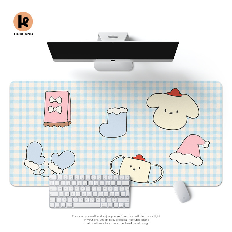 แผ่นรองเมาส์หนังถุงเท้าผ้าฝ้ายแผ่นรองเมาส์สุนัขขนาดใหญ่ครัวเรือนโต๊ะคอมพิวเตอร์ เบาะ สํานักงานสาวทํางานตําแหน่งแป้นพิมพ์ เบาะ กันน้ําน่
