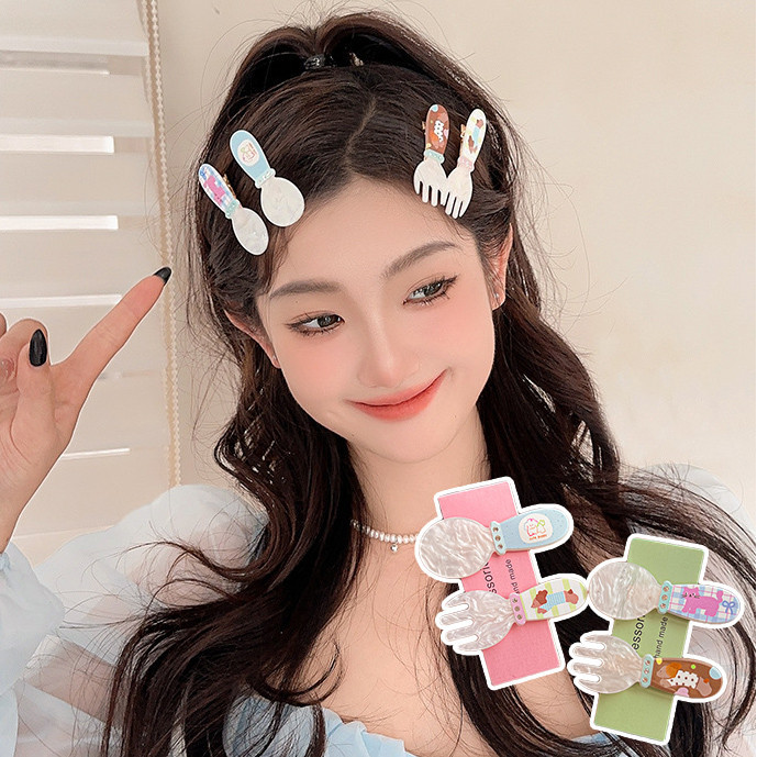 Jojo COCO กรดอะซิติกลูกสุนัขแมวช ้ อนส ้ อมเป ็ ดบิลคลิปสาวหวานสบายๆผ ้ าโพกศีรษะ