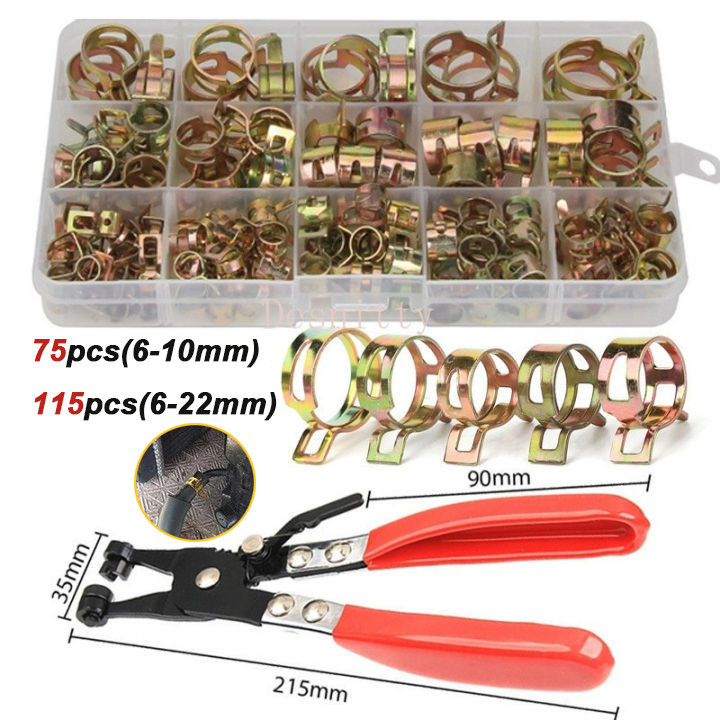 75ชิ้น/115ชิ้น กิ๊บล็อคสายน้ำมัน าดรถคลิปสปริงสายท่อเชื้อเพลิงคลิปท่อน้ำAirที่หนีบหลอด