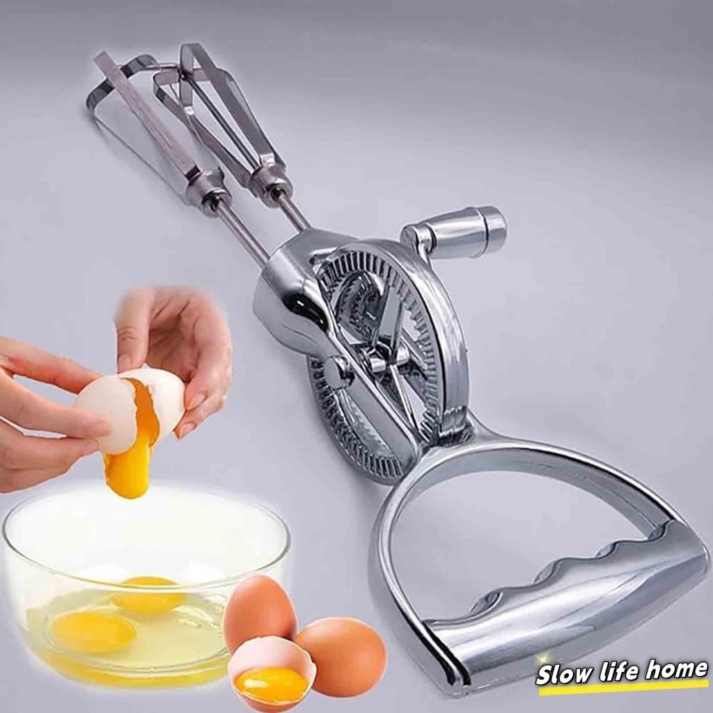 มือไข่ Beater สแตนเลสสตีลแส้ปัดไข่ Beater Mixer สำหรับห้องครัวเบเกอรี่ Manual Hand Mixer