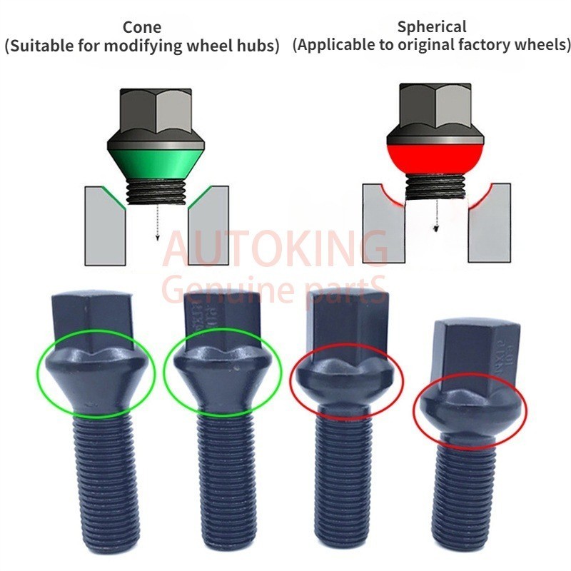 M12x1.5 สีดํายางรถยางล้อล็อค Lug Bolt Nut เหล็กสําหรับ BMW X3 X5 E70 E71 F20 F25 X5 X6 1PCS