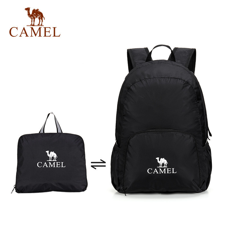 Camel กระเป๋าเป้สะพายหลังผู้หญิง 27L กันน้ำ น้ำหนักเบา พับเก็บได้ สำหรับเดินทาง เดินป่า และใช้งานประจำวัน