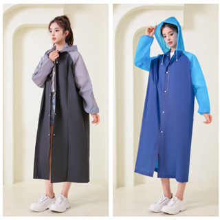 เสื้อกันฝนแฟชั่นแบบหนา เสื้อกันฝน อีวา สีตัดกัน ผู้ชายผู้หญิ…