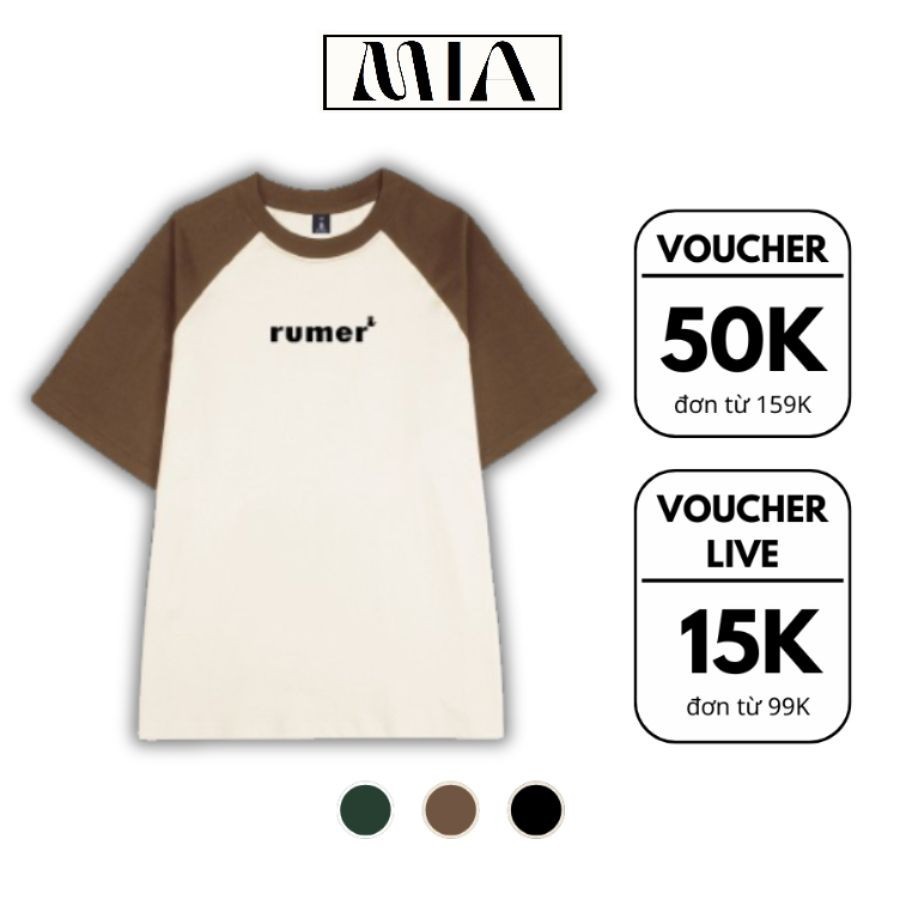 Raglan MIA เสื้อยืด unisex โอเวอร์ไซส์ทรงหลวมสําหรับผู้ชายและผู้หญิง ผ้าฝ้าย 100% Minh Anh Store