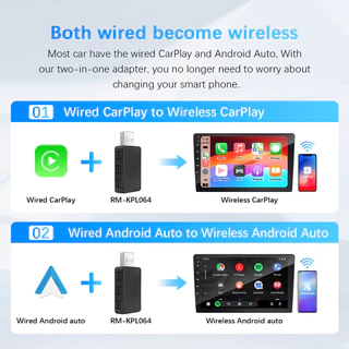 [local stock] ใหม่Wireless CarPlay Android Autoอะแดปเตอร์ไร้สายสมาร์ทมินิกล่องPlug And Play WiFi 5G Bluetooth 5.0 Fast Connect