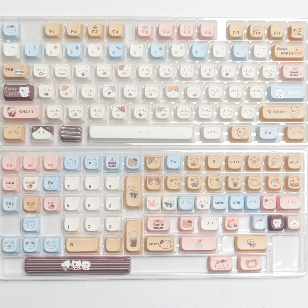 Pbt Dye Sublimation Sea Salt Meow Key Hat รูปแมว MAO ความสูงน ่ ารักการ ์ ตูนปรับให ้ เข ้ ากับ 61/63/64/67/68/71/75/78/8/8/8487/96/100/104/108