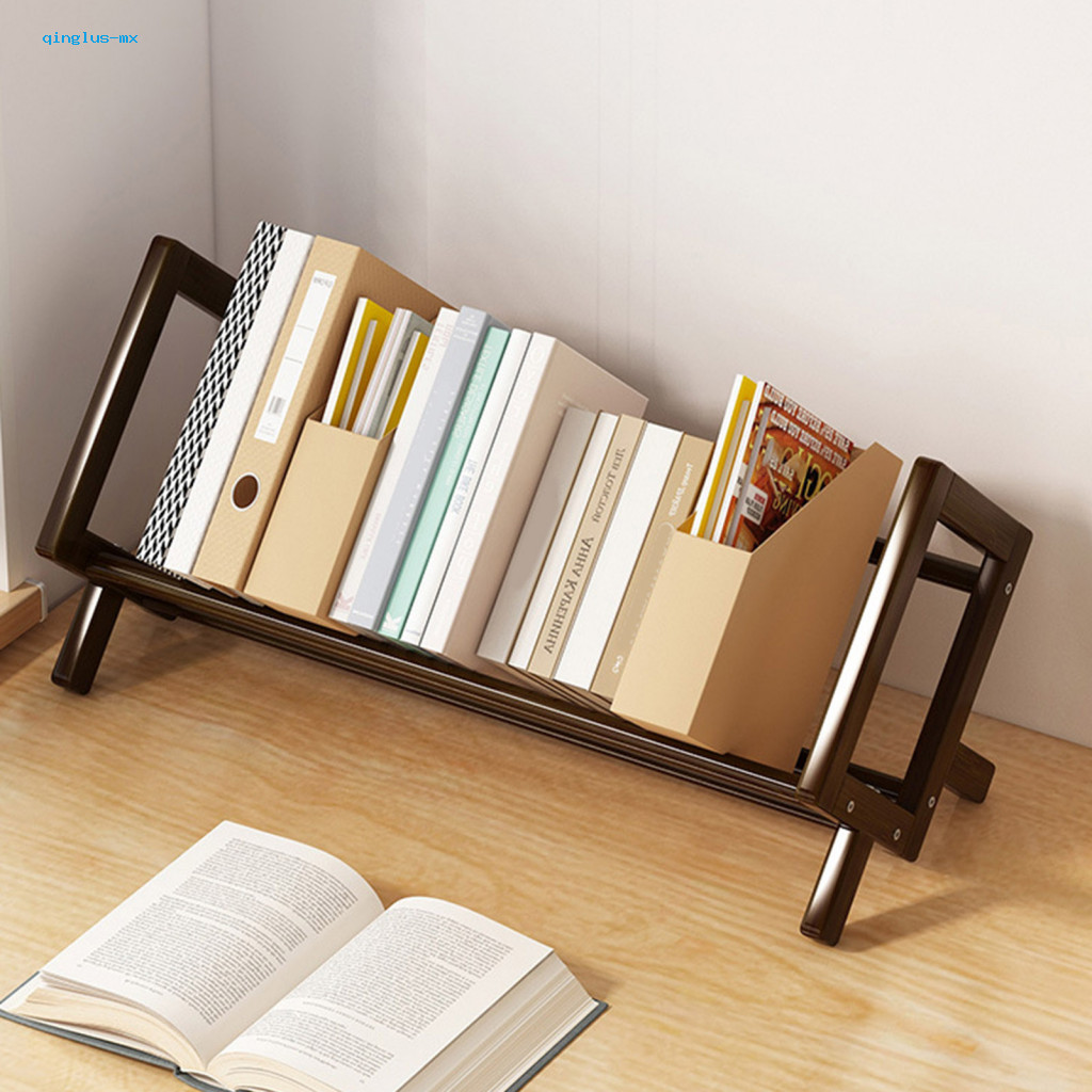 Qg Home Office Storage Rack Desktop Book Shelf Sturdy Book Shelf Storage Rack Easy Assembly Smooth E