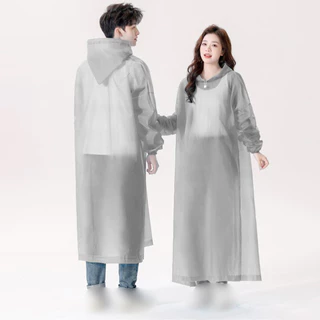 เสื้อกันฝนโปร่งใสแบบหนาสำหรับกรณีฉุกเฉินขณะตั้งแคมป์ เสื้อกันฝนมีฮู้ดกันน้ำสำหรับผู้ชายและผู้หญิง TH
