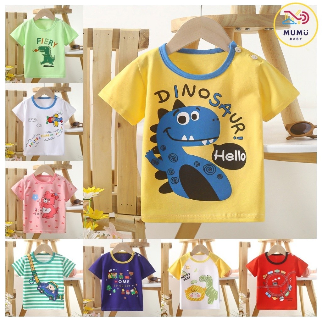 พร้อมส่ง เสื้อยืดเด็ก สำหรับเด็กผู้ชายและเด็กผู้หญิง ลายการ์ตูนน่ารัก