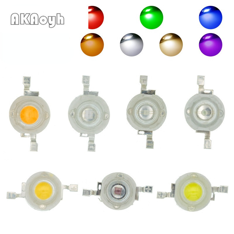 3W High Power 3.2V LED ลูกปัดไดโอด LED ชิป SMD Warm สีขาวสีแดงสีเขียวสีฟ ้ าสีเหลืองสําหรับดาวน ์ ไลท ์ DIY โคมไฟหลอดไฟ