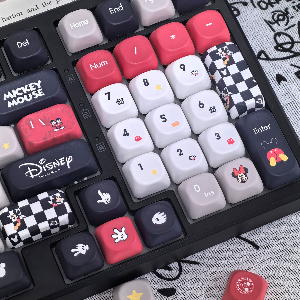 Disney Mickey Original Keycap MOA โปรไฟล์ PBT ระเหิดห้าด้าน Alice คีย์บอร์ด Keycap น่ารัก Mickey Min