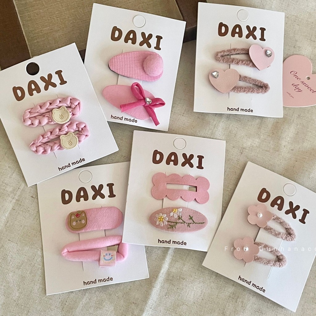 2 ชิ ้ น/set กิ ๊ บติดผมเด ็ กผู ้ หญิงเกาหลี กิ ๊ บติดผมสีชมพูน ่ ารัก