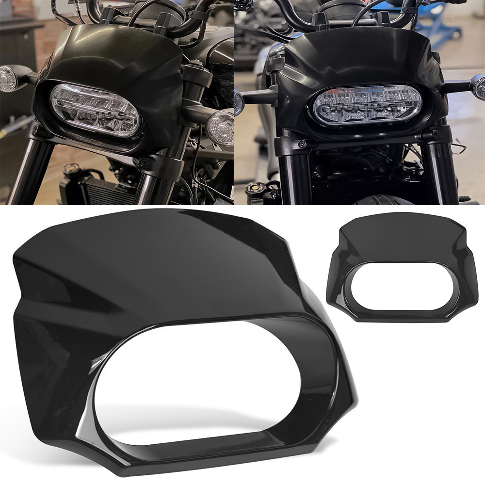 YJ Motorcycle Vivid Light Black Front Headlight Fairing Mask Cowl Cover For Harley Sportster S 1250 