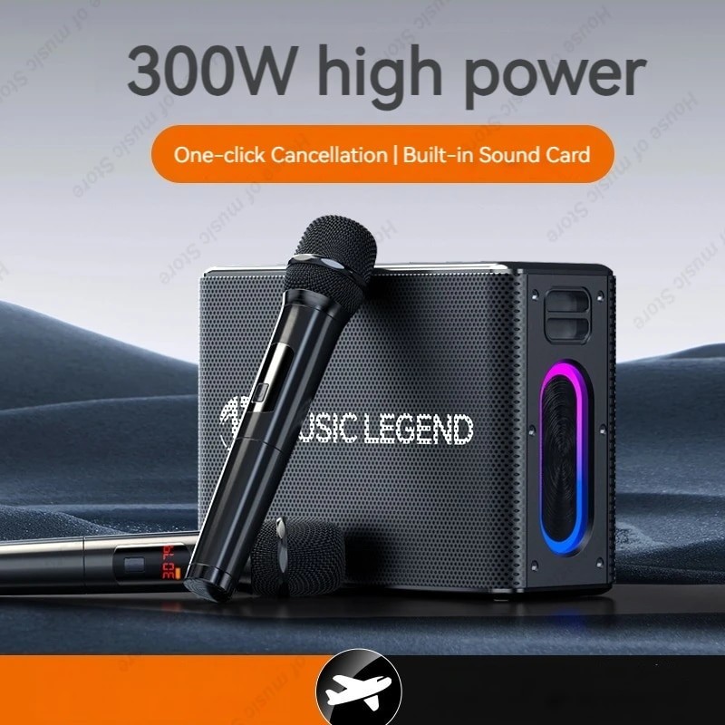 MUSIC LEGEND รุ่น W-V60 MUSIC Portable Karaoke Bluetooth speaker ลำโพงบลูทูธ พร้อมไมค์โครโฟน 2 อัน ประกัน 1ปี