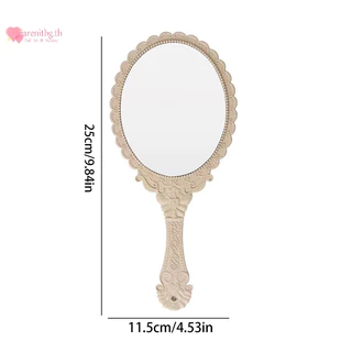 Renbg 1 ชิ้นแบบพกพา Vintage กระจกแต่งหน้า Hand Hold รูปไข่รอบกระจก Noble คืนวิธีโบราณ Court Mirror เครื่องมือความงาม TH