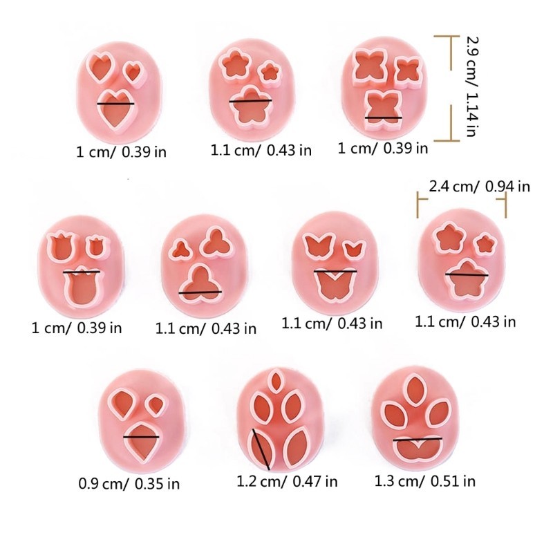 Woow 10 ชิ้นดอกไม้รูปแบบเครื่องตัดดิน 3D เครื่องปั้นดินเผาต่างหูแม่พิมพ์ Handmade Clay เครื่องมือ