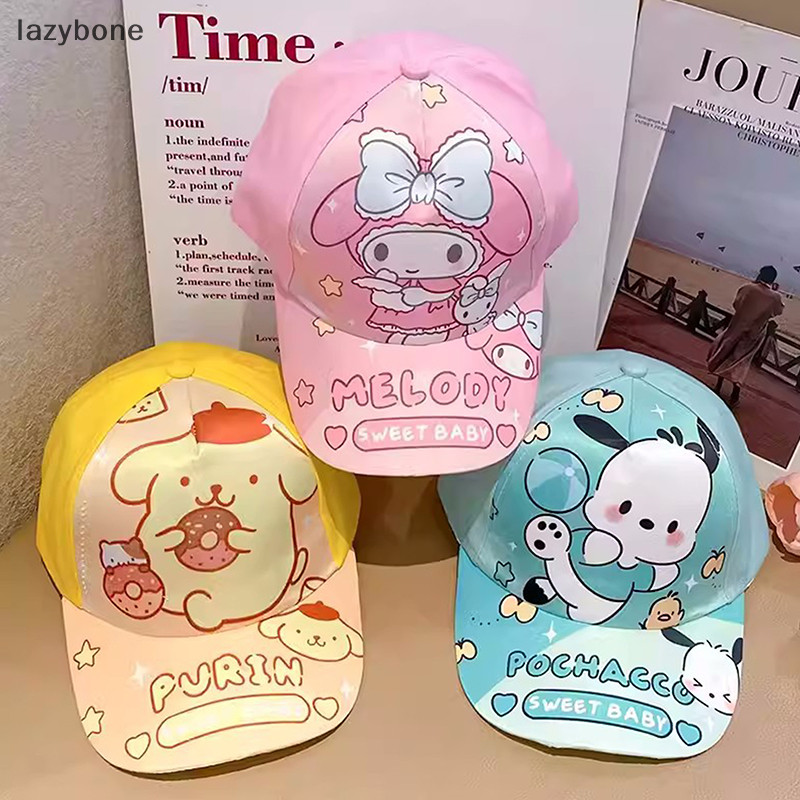 {LZ } Kawaii Kuromi Hello Kitty Sanrio หมวกเบสบอลนักเรียนกีฬากลางแจ ้ งหมวกกันแดดพิมพ ์ Breathable ปรับหมวกเด ็ ก {lazybone }