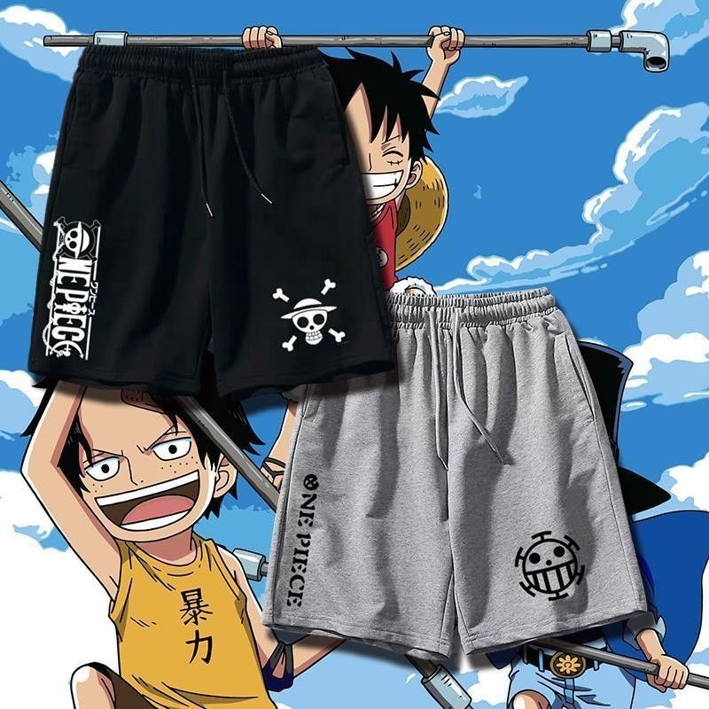 One PIECE วันพีซ กางเกงขาสั้น กางเกงลำลอง แห้งเร็ว เอวยางยืดคุณภาพดีและราคาถูก