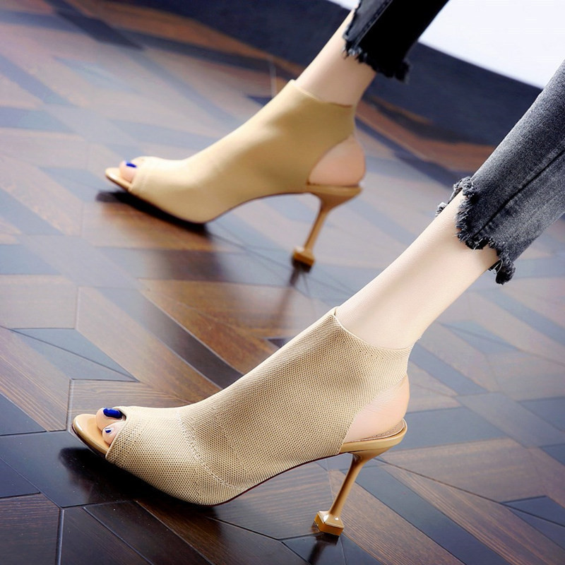 รองเท ้ าแตะผู ้ หญิง Stiletto รองเท ้ าแตะส ้ นสูง
