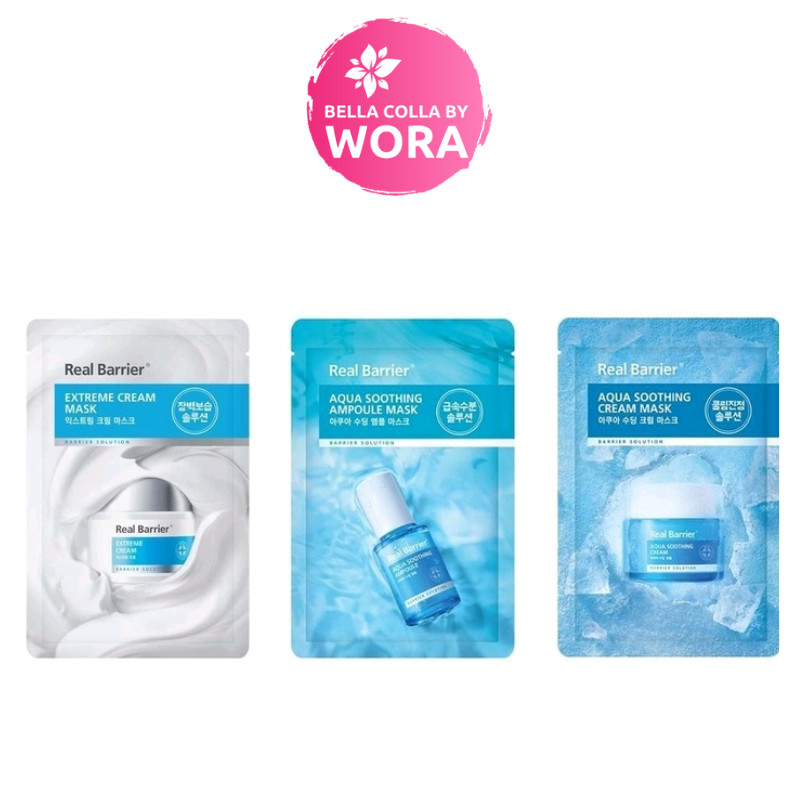 Real Barrier Aqua Soothing Ampoule Mask/Cream Mask /Extreme Cream Mask Sheet เรียล แบริเออร์ มาส์ก [1 แผ่น]