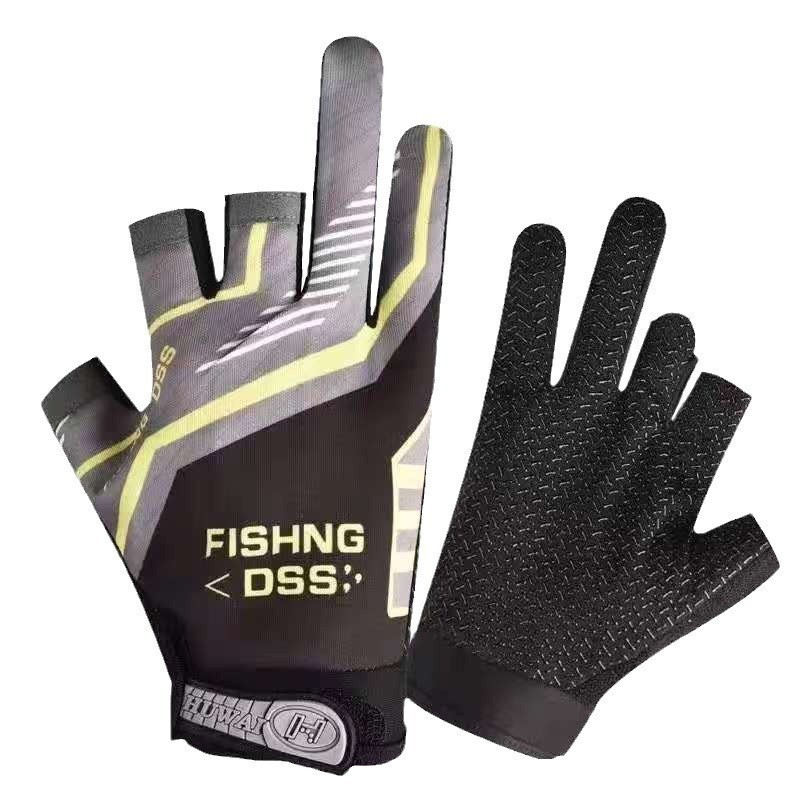 F067  ถุงมือมอเตอร์ไซค์，ถุงมือกันลื่น ถุงมือของคนตกปลา  อุปกรณ์ป้องกันแสงแดด,  ระบายอากาศได้ดี