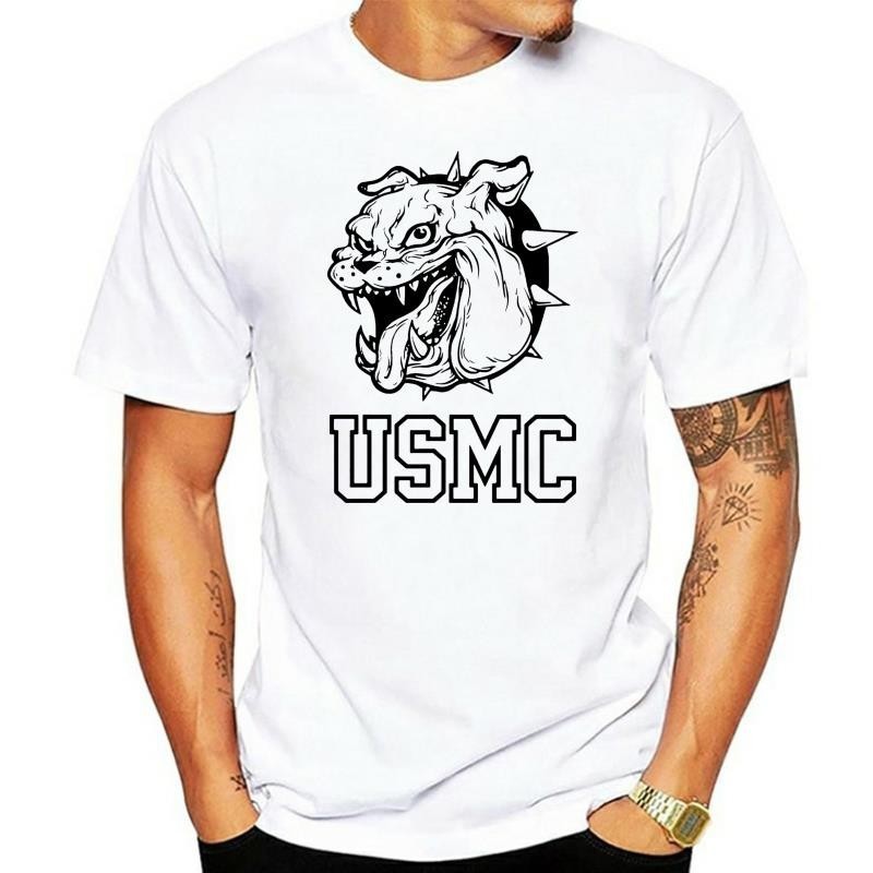 👕👕 2024 แฟชั่นขายร้อนเสื้อยืด USMC - Bulldog Marine - Marine Corps USMC Proud US Army เสื้อ Navy Sea