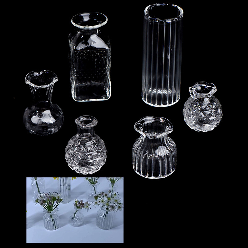 ใหม่ 1:12 Dollhouse Miniature กระถางดอกไม้แจกันแก้วอ่างล้างหน้า DIY เฟอร์นิเจอร์ของเล่น hot