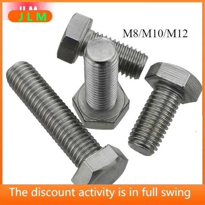 ((JLMG) Sus304 ด้ายย้อนกลับสกรูหกเหลี่ยม M8/M10/M12 สแตนเลสสกรูซ้าย Bolt ด้ายย้อนกลับ Extension Bolt Bolt Bolt Bolt Bolt
