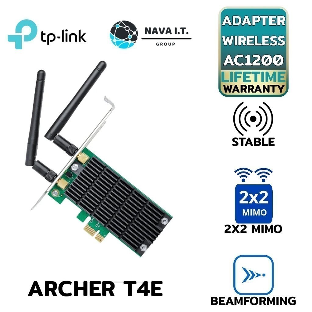 มีส่งด่วน TP-LINK ARCHER T4E AC1200 WIRELESS DUAL BAND PCI EXPRESS ADAPTER ประกัน LT
