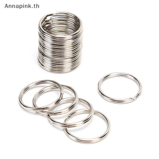 Annapink.th 100 ชิ้น/ล็อตพวงกุญแจ DIY โลหะผู้ถือกุญแจแยกแหวน Hoop ห่วงโลหะพวงกุญแจ EN