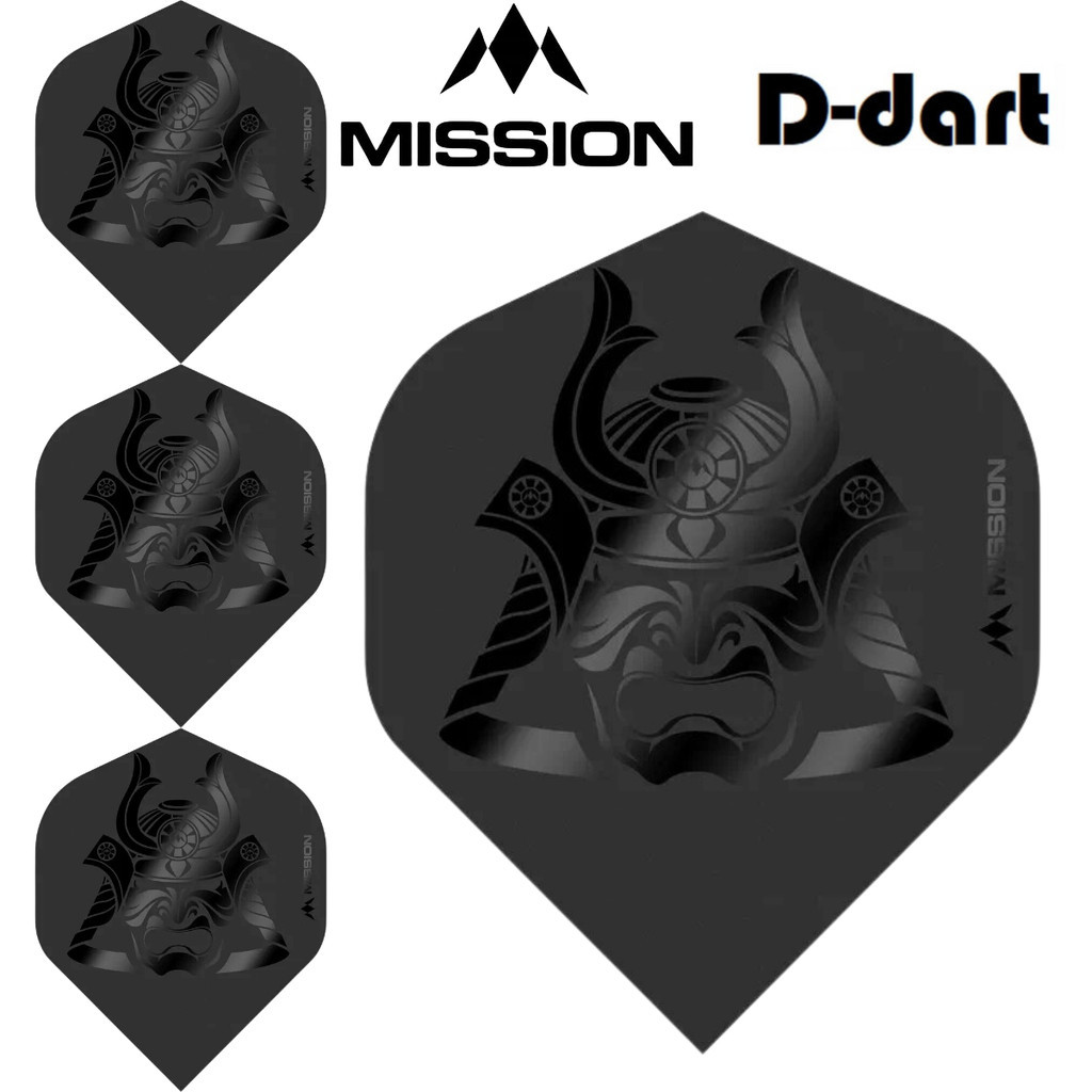 Mission Dart Flights - Kuro STANDARD 100 ไมครอน Solo Darts Flight สําหรับลูกดอกนุ่มและเหล็ก