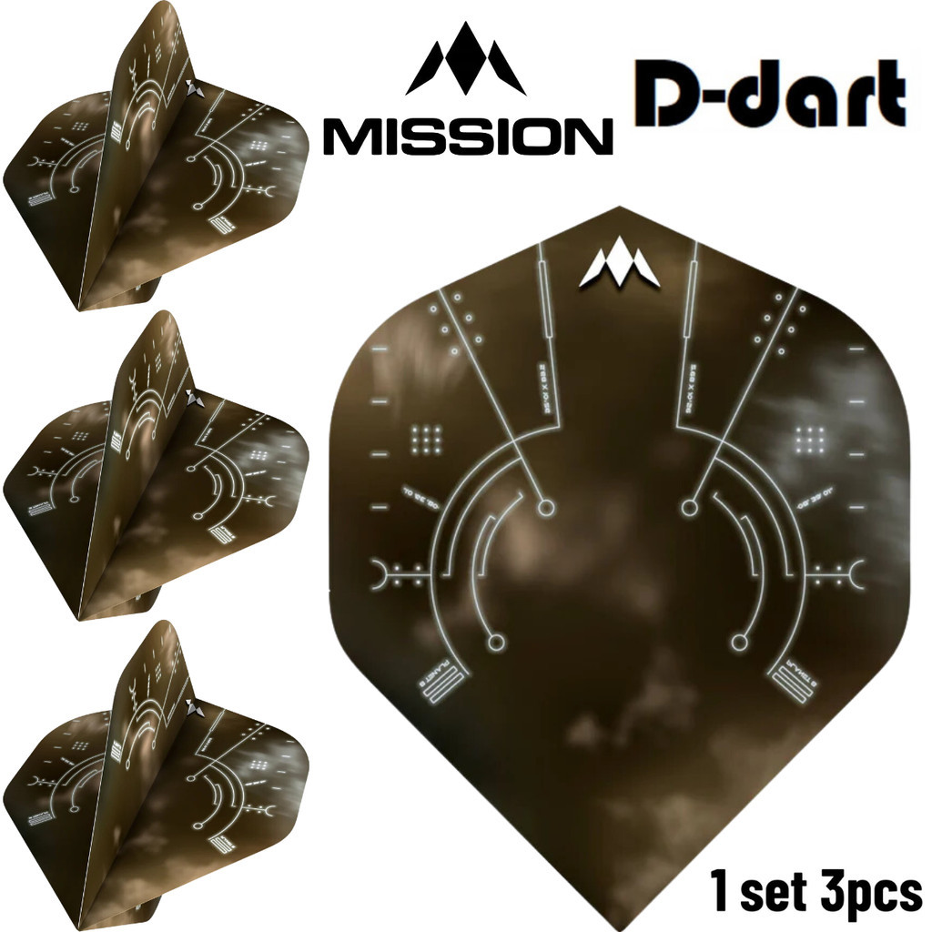 Mission Dart Flights - Saturn STANDARD 100 ไมครอน Solo Darts Flight สําหรับลูกดอกนุ่มและเหล็ก
