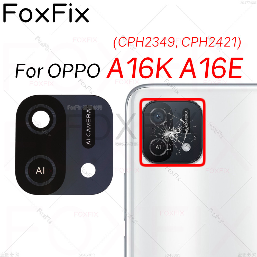 เลนส์กล้องด้านหลังสําหรับ OPPO A16K A16E CPH2349 CPH2421 เปลี่ยนด้วยสติกเกอร์กาว