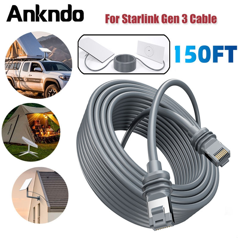 Starlink Gen 3 สายมาตรฐาน V3 สําหรับ Starlink จานมาตรฐาน Router 5-46M กันน้ํา Satellite Internet Router อุปกรณ์เสริม