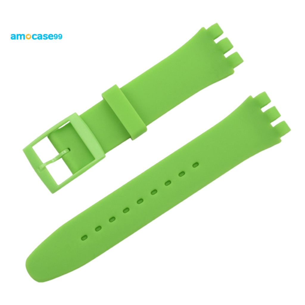 SWATCH Amocase99 20 มม.นาฬิกาเข็มขัดเหงื่อBreathableซิลิโคนนุ่มสมาร์ทนาฬิกาข้อมือสําหรับSwatch