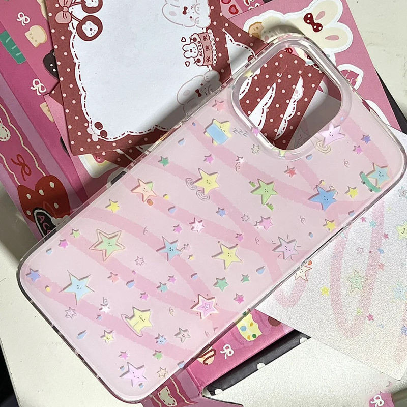 {จัดส่งด่วน} เคสโทรศัพท์ซิลิโคนอ่อนนุ่มซิลิโคนอ่อนนุ่มลายดาวสีสันสดใสเหมาะสําหรับ iPhone x/xs/xr/xsmax/7/8plus/11Promax/12/13/14Promax/15 เคสกันกระแทกแบบรวมทุกอย่าง