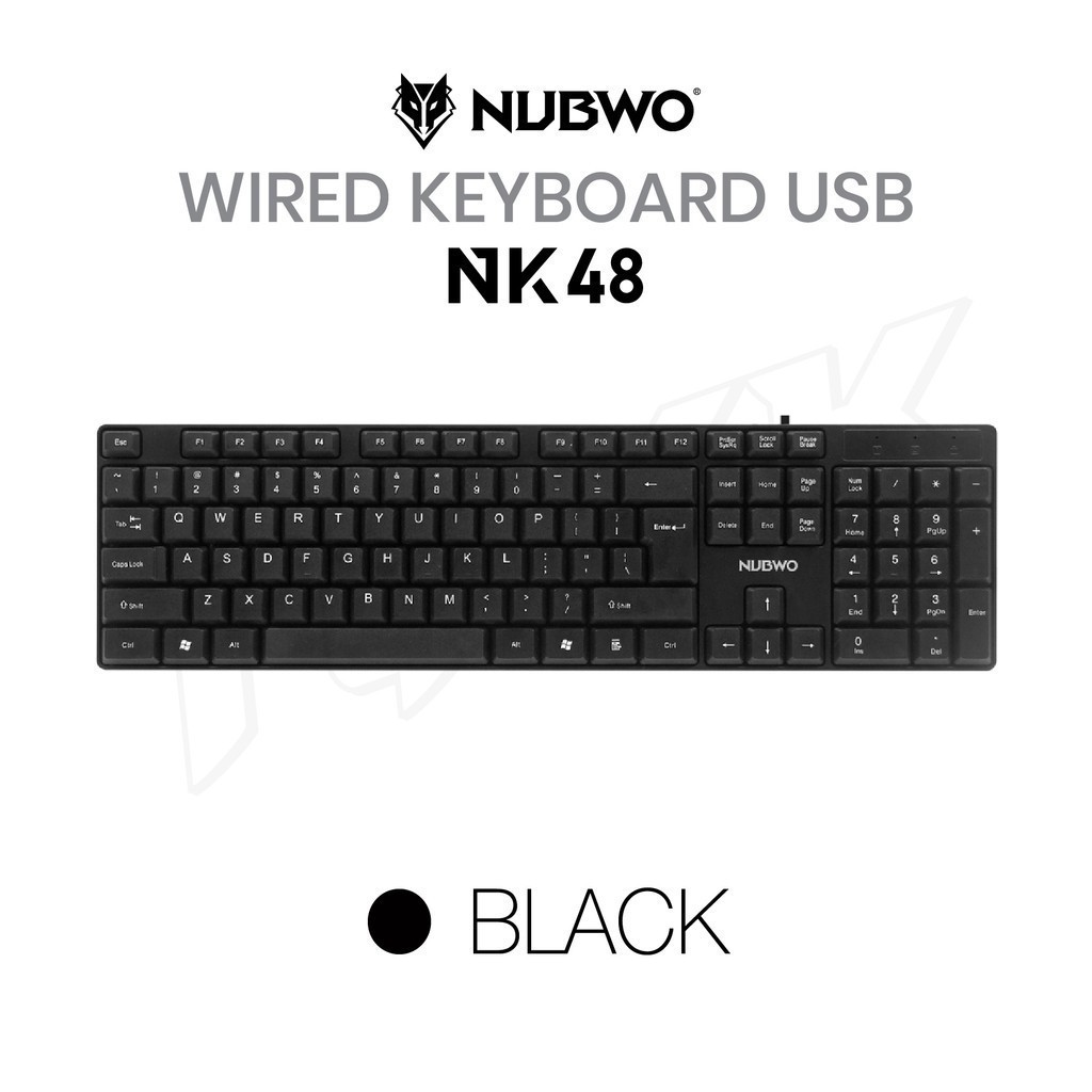 พร้อมส่ง NUBWO รุ่น NK-48 คีย์บอร์ดมีสาย ภาษาไทย+อังกฤษ Keyboard USB เหมาะสำหรับทำงาน รูปที่ 2