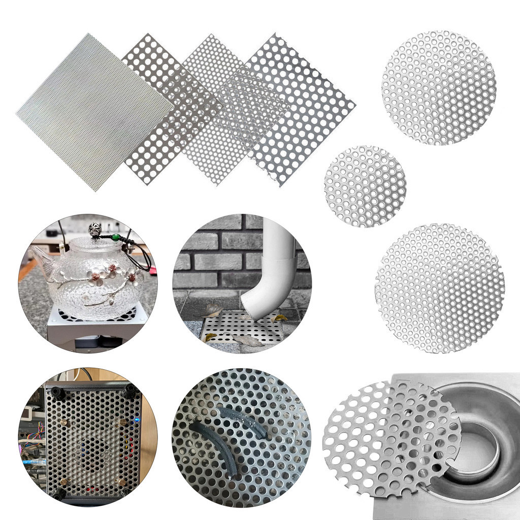 304 Stainlesss Steel Perforated Mesh, 1mm Thickness Filter Screen Plate, Swirl Drain Covers Metal Dr