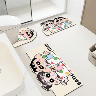 ห้องครัวเครยอนชินจังพรมปูพื้นการ์ตูนห้องน้ําพรมเช็ดเท้ากันลื่นแผ่นรองประตูทางเข้าหลายขนาด