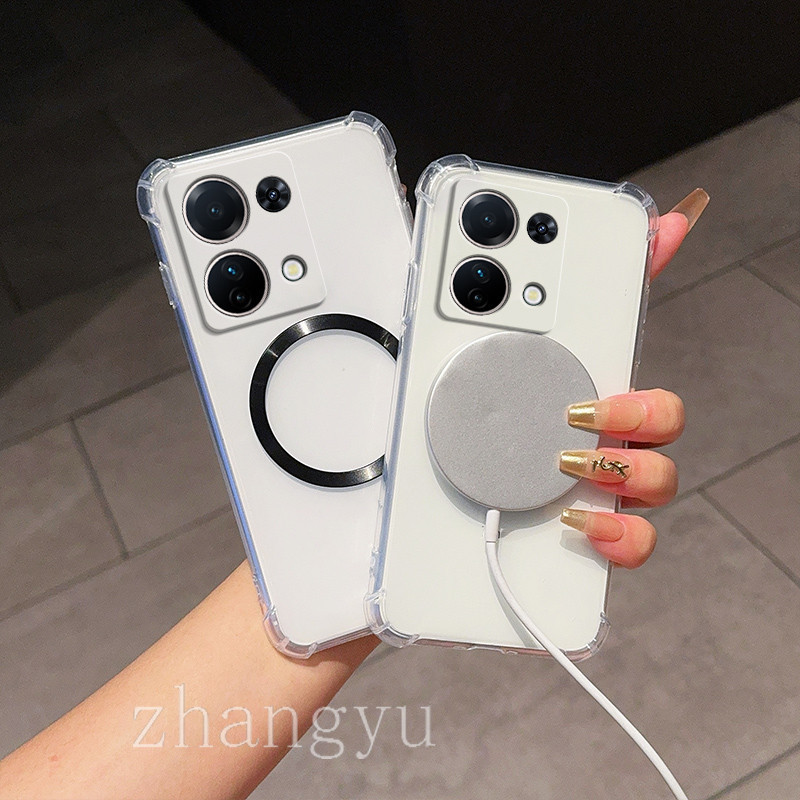 ปลอก Redmi note 13 Pro 4G 5G เคสโทรศัพท์ TPU สี่มุม anti drop แหวนดูดแม่เหล็กโช้คอัพเคสนิ่มโปร่งใส
