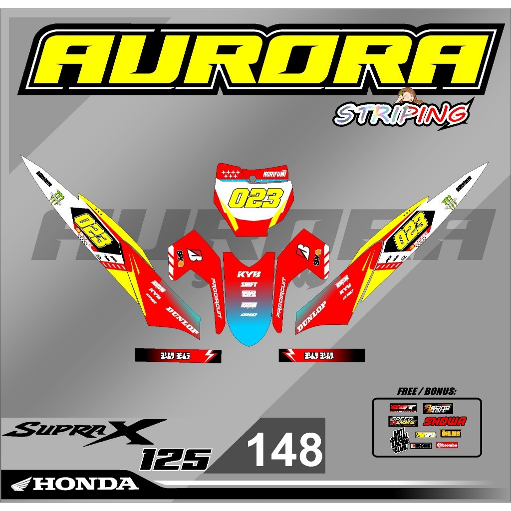 สติ๊กเกอร์ Rbt Supra X 125 Rbt Bebek Modif Supermoto Yz Crf Klx Kx Ktm Rbt ใหม่ล่าสุด