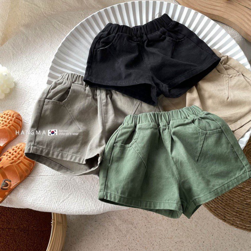 กางเกงขาสั้นเด็ก สีทึบเวอร์ชั่นเกาหลี