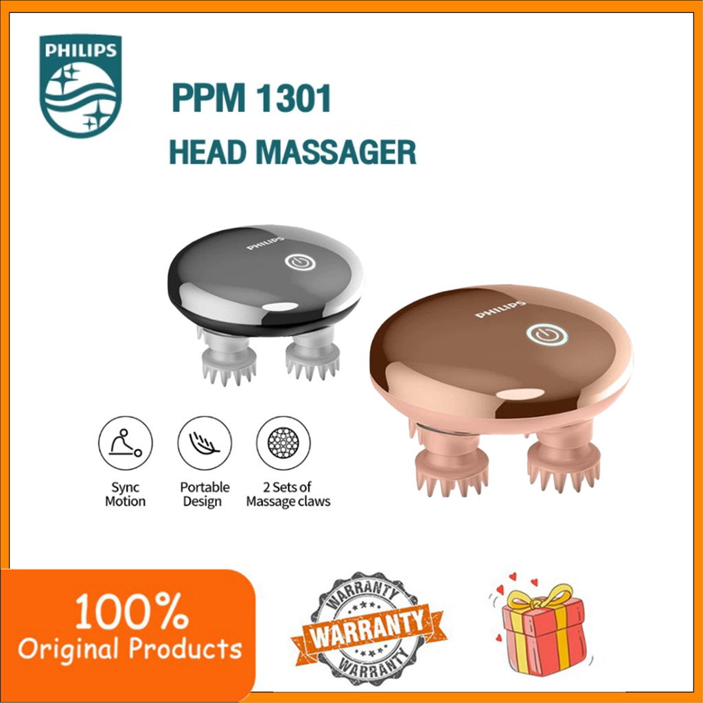 Philips PPM3101H Mini Head Massager, Waterproof Handheld Electric Scalp Massager