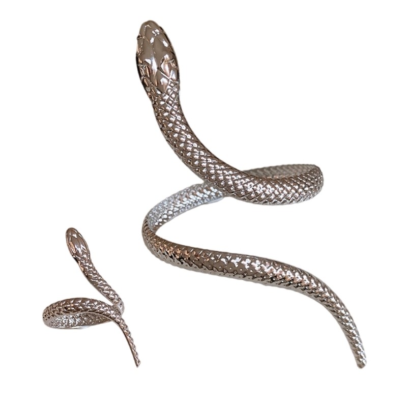 MOON Gothic Punk Snake ชุดเครื่องประดับกําไลข้อมือสร้อยข้อมือและเครื่องประดับสัตว์อุปกรณ์เสริมสําหรั