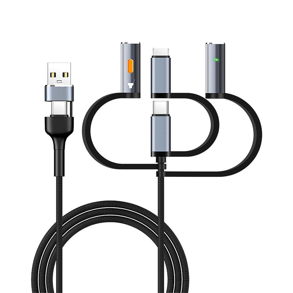 5 in 1 Multi Fast สายชาร์จ, 6-in-1 Multi สายชาร์จ LED จุดระเบิด, สายชาร์จ USB C, สายชาร์จโทรศัพท์เร็