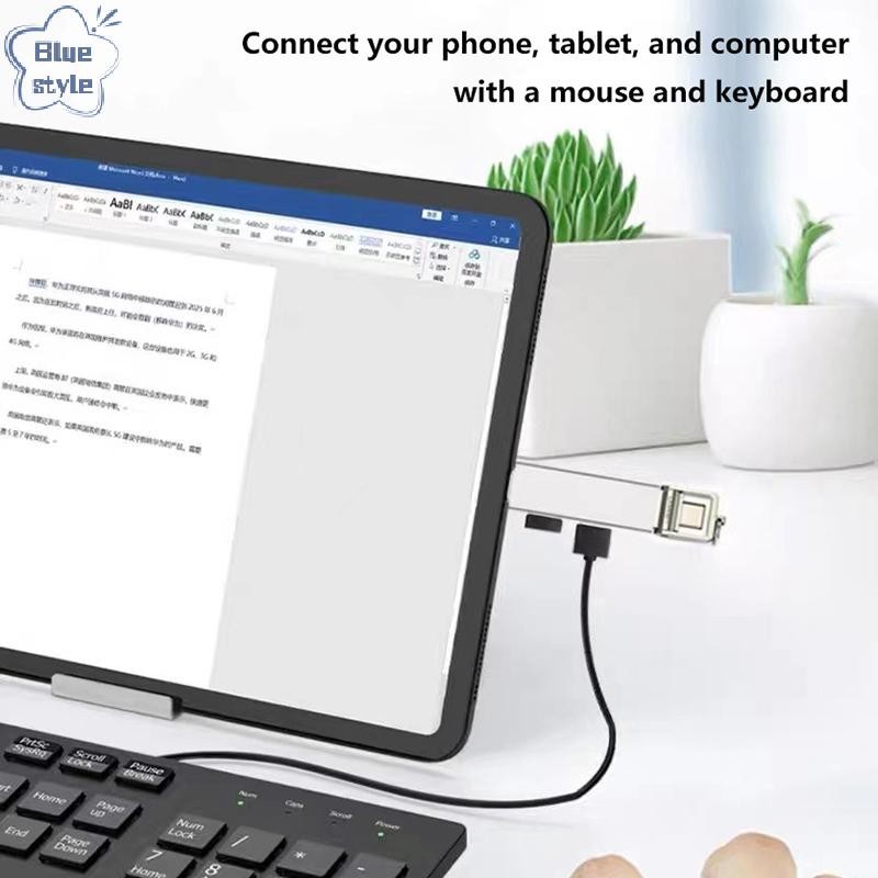 Bluestyle 3 In 1 แท่นขยาย HUB USB 3.0/Type-C 3.0 ถึง 3 USB Multi Port HUB OTG อะแดปเตอร์หลาย Expander สําหรับแล็ปท็อปพีซีใหม่