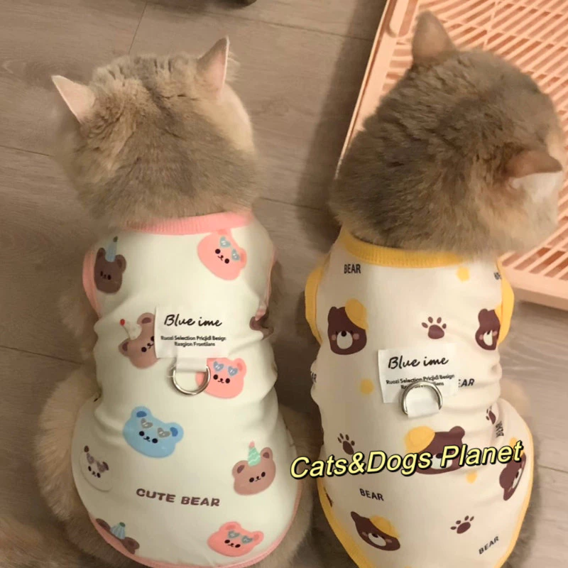 เสื้อยืดคอกลม พิมพ์ลายการ์ตูนกระรอกน่ารัก แบบบาง สําหรับสัตว์เลี้ยง สุนัข แมว