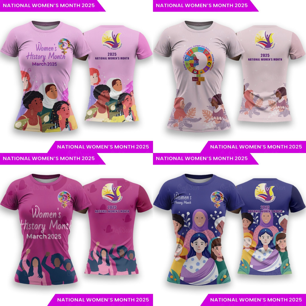 ผู้หญิง เดือนฉลอง 2025 ผู้หญิง เดือนเสื้อ Vibrant FSS ระเหิดพิมพ์ผู้หญิงs เดือนเสื้อยืดแขนสั้น O-คอด